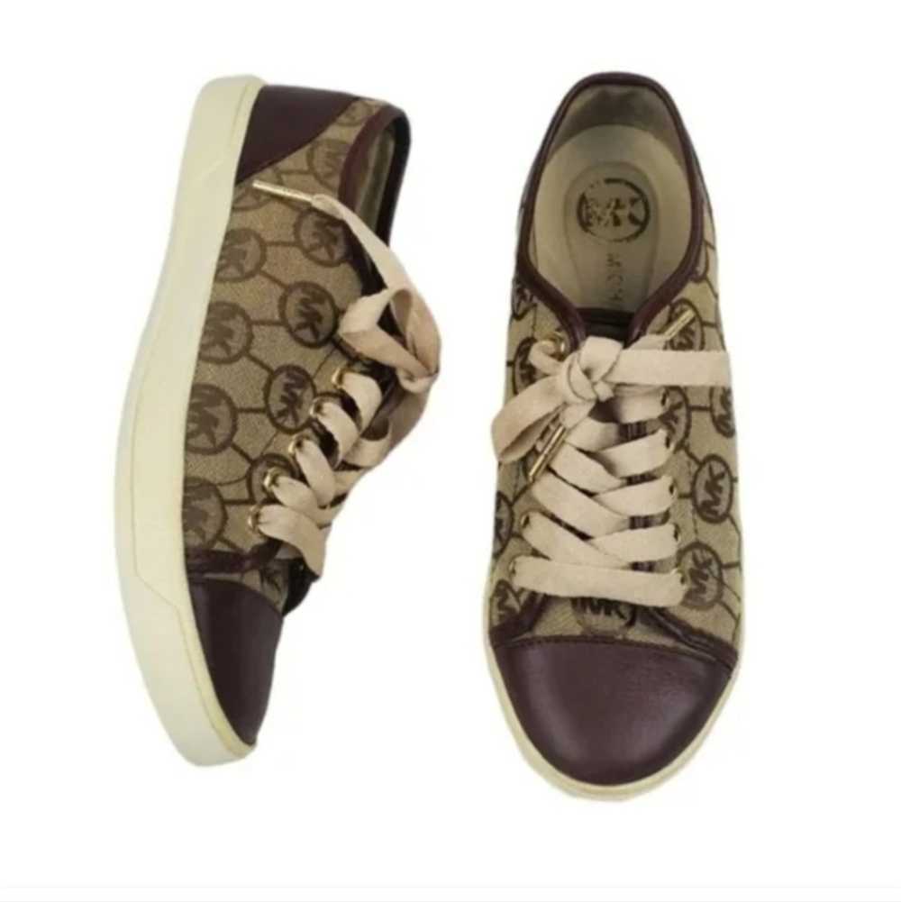 Michael kors leather logo lace up sneakers